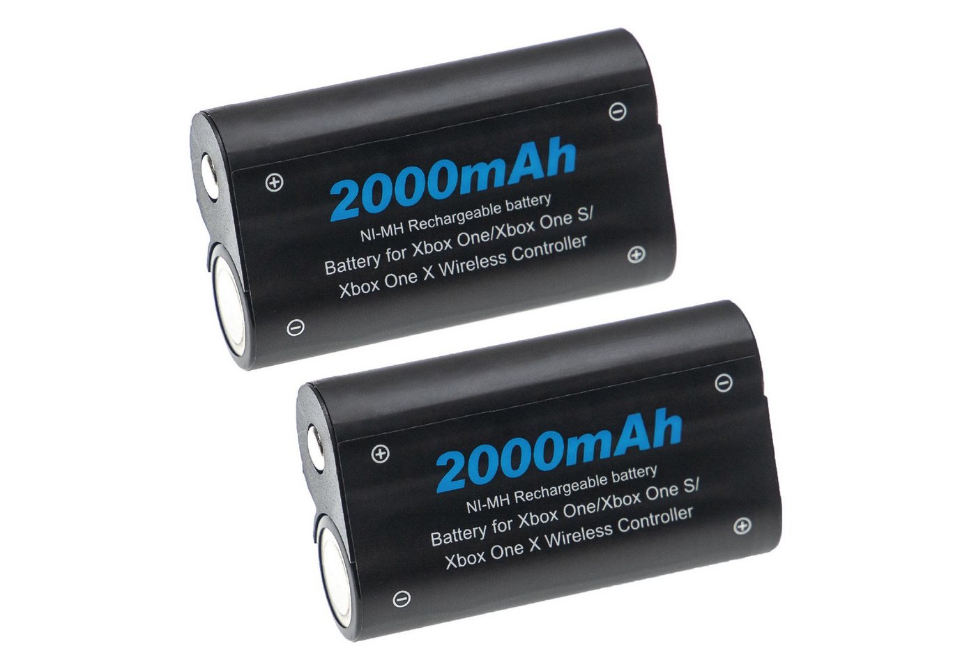 vhbw passend für Microsoft Xbox One, One Elite, One X, One S Controller (20 Akku Akku NiMH 2000 mAh (2,4 V, 2 St), Leistungsfähige Austausch-Akkus für den Controller Ihrer Spielkonsole