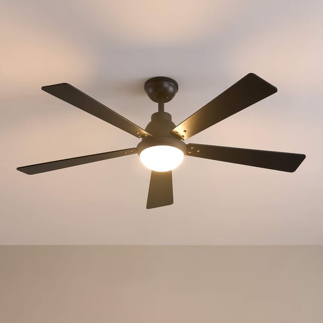 Kosilum - Schwarzer Dimmbarer Led-deckenventilator 132 Cm Mit Wechselbarer Farbtemperatur - Cosmo