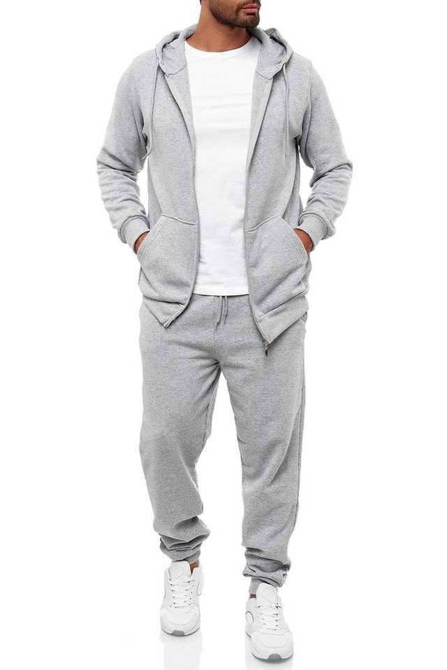 iKENNAS Sportanzug (Hose + Zip hoodie) Grau XL