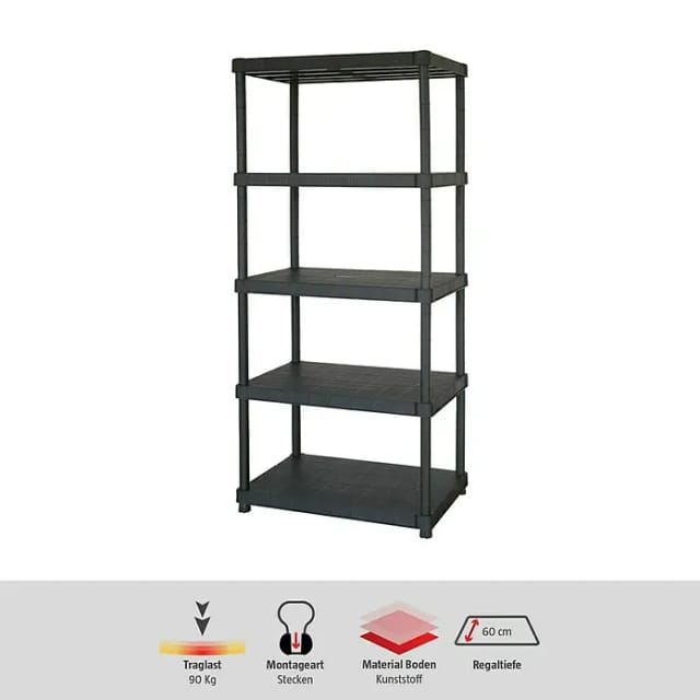 Keter Kis Plus Xl Regalsystem Schwarz 90x60x187 Cm