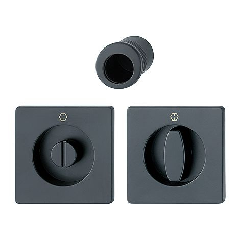 Set Für Schiebetür Hoppe M443 - Oberfläche F9714m Matt-schwarz - Verriegelung - 11621801