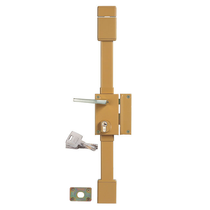 Aufschraubschloss A2p Targa 3-punkt Thirard Mit Profilzylinder - Stulp 75x130 Mm Links - Bronze - 53120