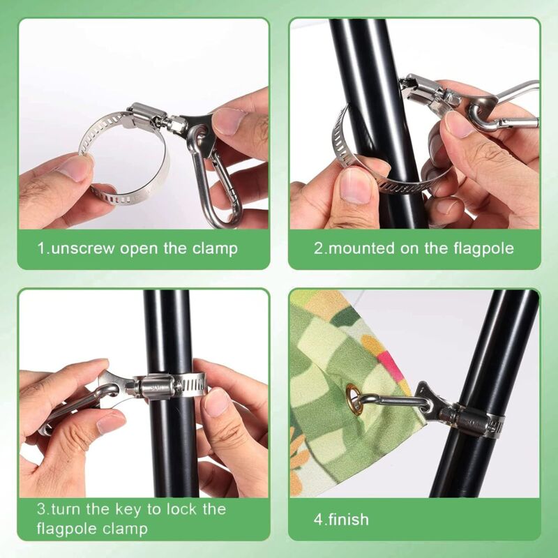 Clips Pour Anneaux De Drapeau,équipement Pour Mât À Drapeau,anneaux Clips De Mât De Drapeau,clip De Mât De Drapeau Clip De Mât En Acier Inoxydable,diamètre Mâts De Drapeau