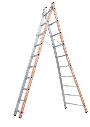 Verstellbare Leiter 2-teilig Pronor Tubesca - 2,69 X 4,36 M - 2 X 9 Stufen - 01252009