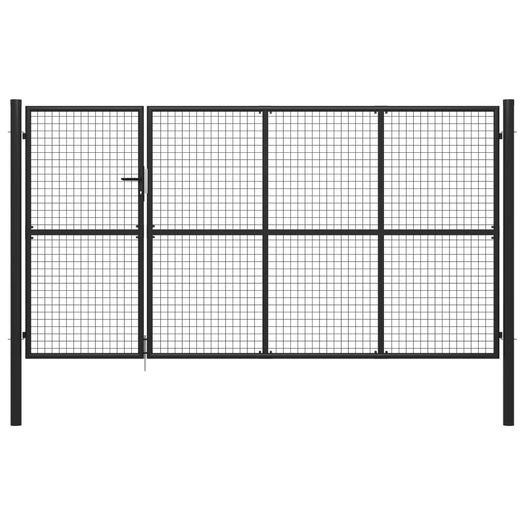 Gartentor Aus Stahl 350 X 150 Cm Anthrazit Vidaxl