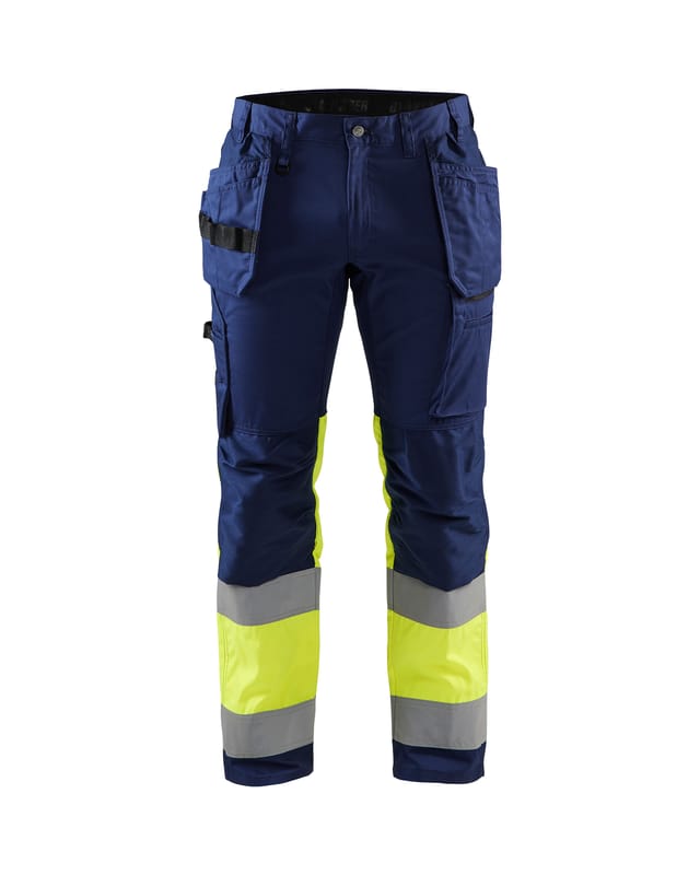 Hochsichtbarer Stretch-arbeitshose 1558 - Marine/gelb Fluoreszierend 5xl - Fr(60) - Se(c66) - Kurz