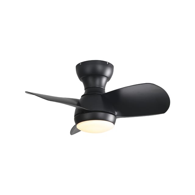 Okwish - 23-zoll-deckenventilator Für Schlafzimmer Mit 3 Farbwechselbaren 3 Abs-flügeln, Fernbedienung, Gleichstrommotor, Schwarz, Mit 18-w-led-licht