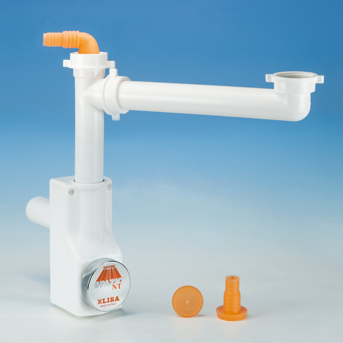 Inspizierbarer, Platzsparender Siphon Für Einzelbeckenspüle, Auslauf Ø50, Farbe Weiß Lira Spazio 1nt 9.1289.03 Weiß