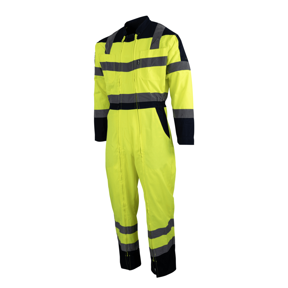 Zweiteiliger Hv-anzug Mit 2 Reißverschlüssen, Zweifarbig, Überwachungsfarbe Gelb/marine - Lma - 4106 T5