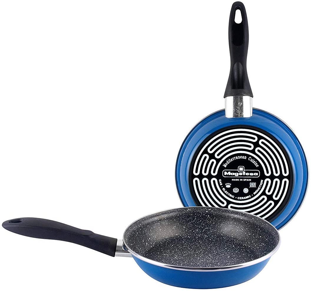 Set Mit Zwei Magefesa K2 Blauen Bratpfannen 20–24 Cm Für Induktion