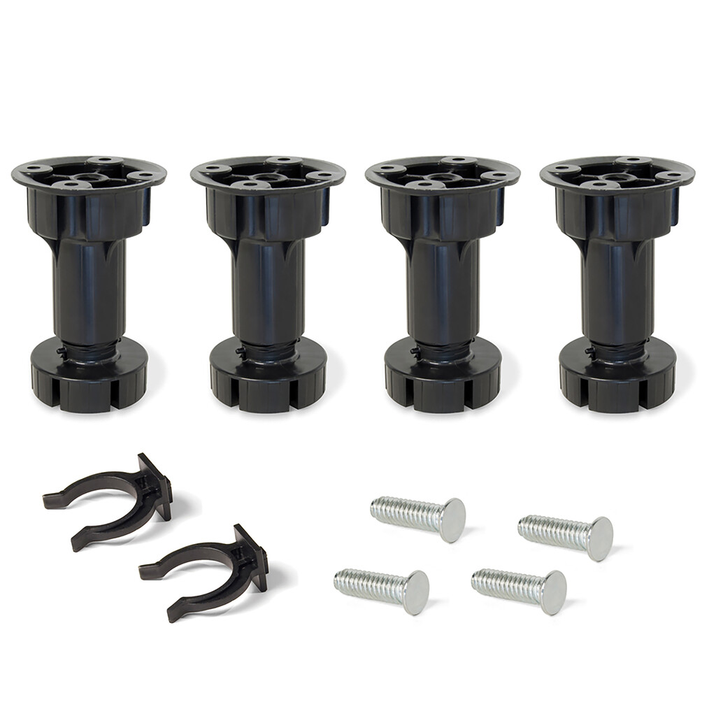 4er-set Möbelfüße Mit Boden H 100 Mm (98–115 Mm) - Emuca - 3999517