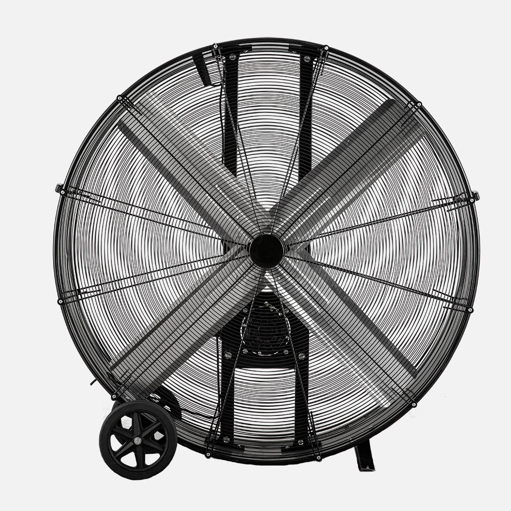 Industrielüfter, Maximal 800 W, Schwarz, 127d, 2 Geschwindigkeitsstufen, Mit Rollen, 129,5 X 127 X 46 Cm
