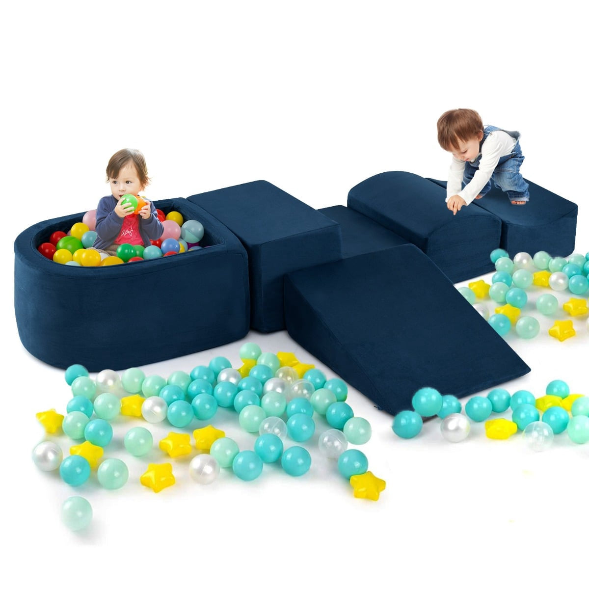 5-teiliges Kletterblock-set Aus Schaumstoff Mit Bällebad