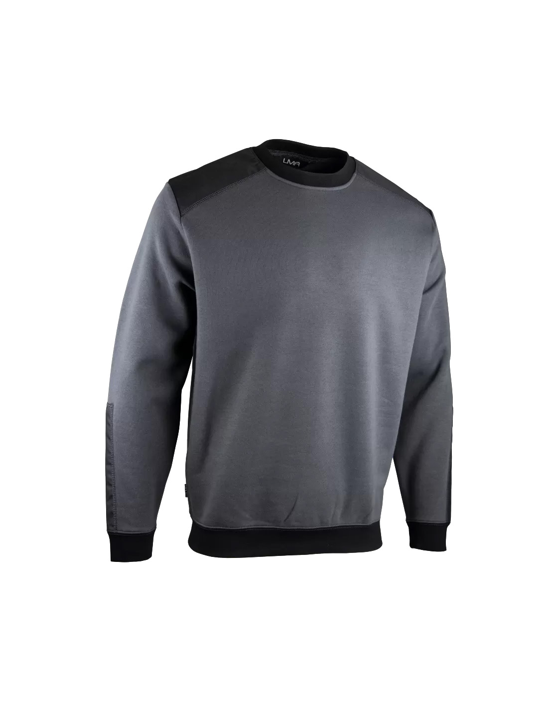 Rundhalsausschnitt Sweatshirt Zweifarbig - Lma - Grau/schwarz - 8093-s