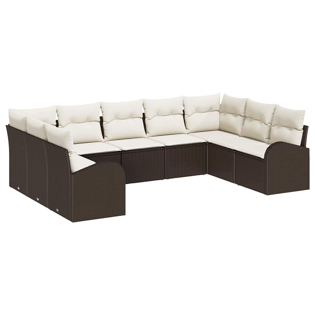 Maison Exclusive - Sofa Set 9 Stk. 9-sitzer Braun Poly-rattan