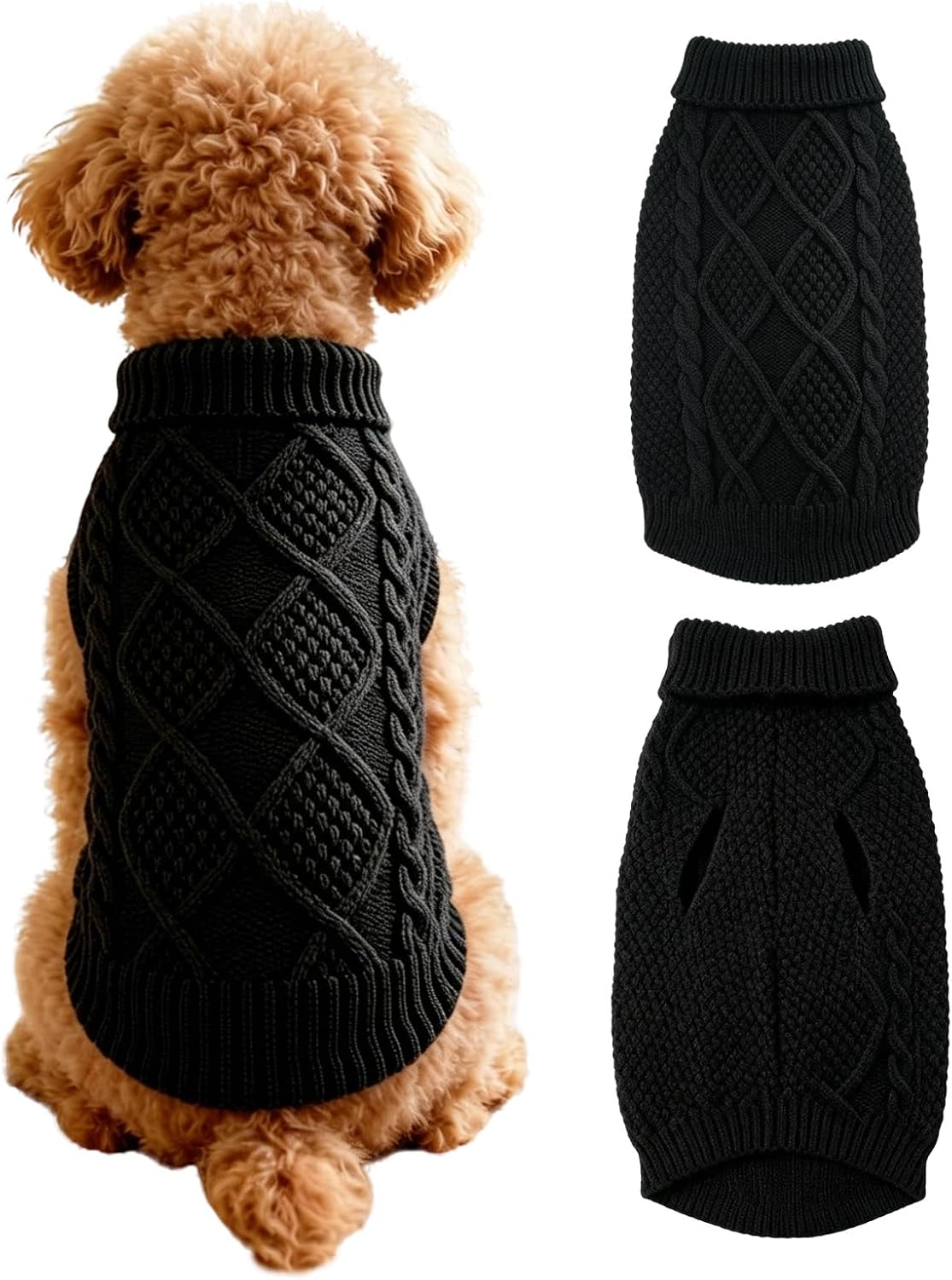 Ccykxa Weicher Strickpullover Für Hunde, Warmes Haustieroutfit Mit Leinenöffnung, Warmer Mantel, Weiches Strickmaterial Für Kleine Hunde, Komfort Für Jeden Tag