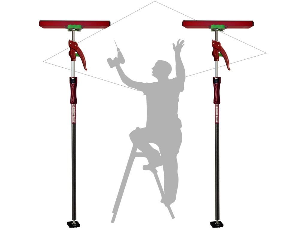 Plattenleger-set - 2 Stützen 155 Bis 290 Cm Mit Zubehör Und Aufbewahrungstasche - Piher - 34017