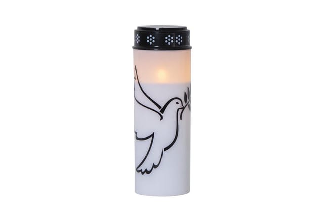 Star Trading - Led Grabkerze 'dove', Tauben-motiv, Timer, Warmweiß, Flackernd, 20,5cm