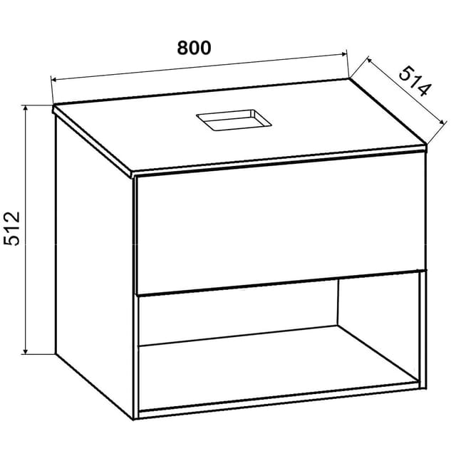 Ebuy24 - Lendasii60 Waschbeckenunterschrank Anthrazit, Eiche Dekor.