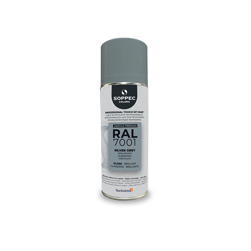 Acrylfarbe Premium Silbergrau Glänzend 400 Ml Ral 7001 - Soppec - 424124