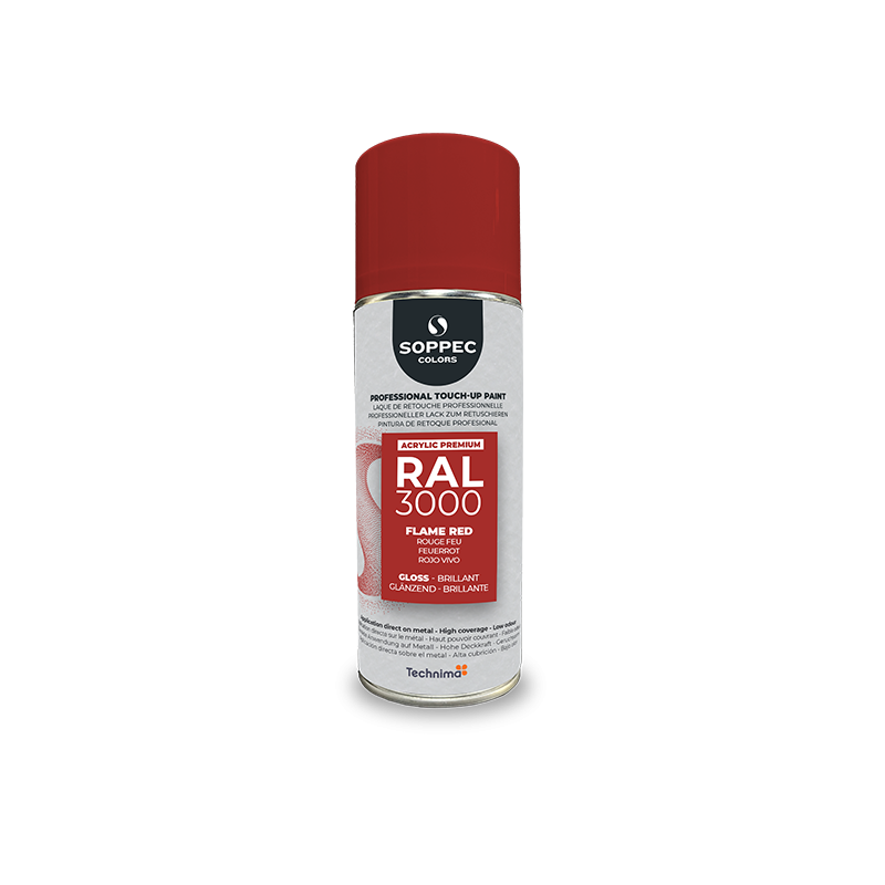 Acrylfarbe Premium Glanz Feuerrot 400 Ml Ral 3000 - Soppec - 424110