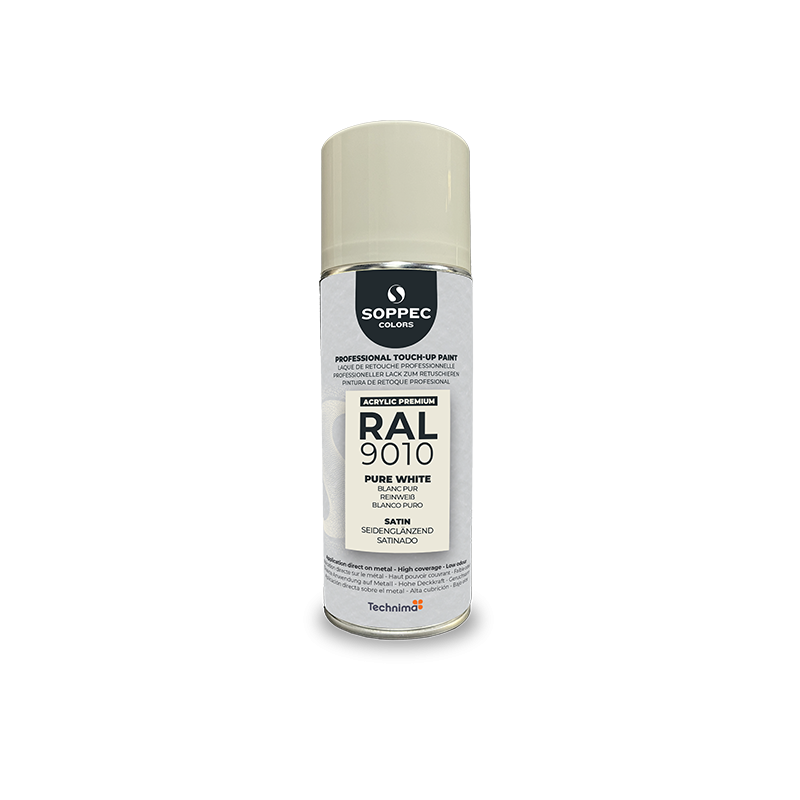 Acrylfarbe Premium Reinweiß Satin 400 Ml Ral9010 - Soppec - 424136