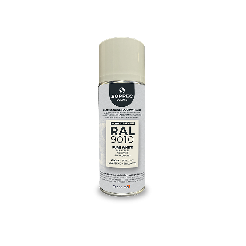 Premium Acrylfarbe Reinweiß Glänzend 400 Ml Ral 9010 - Soppec - 424135