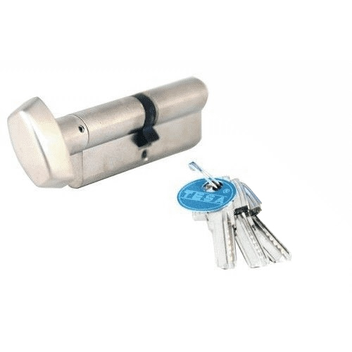 Sicherheitszylinder Mit Knauf Tesa T60 Umkehrbar Kuppelbar - Nickel - 30 X 30 - Verschieden - 3 Schlüssel - T65b3030n