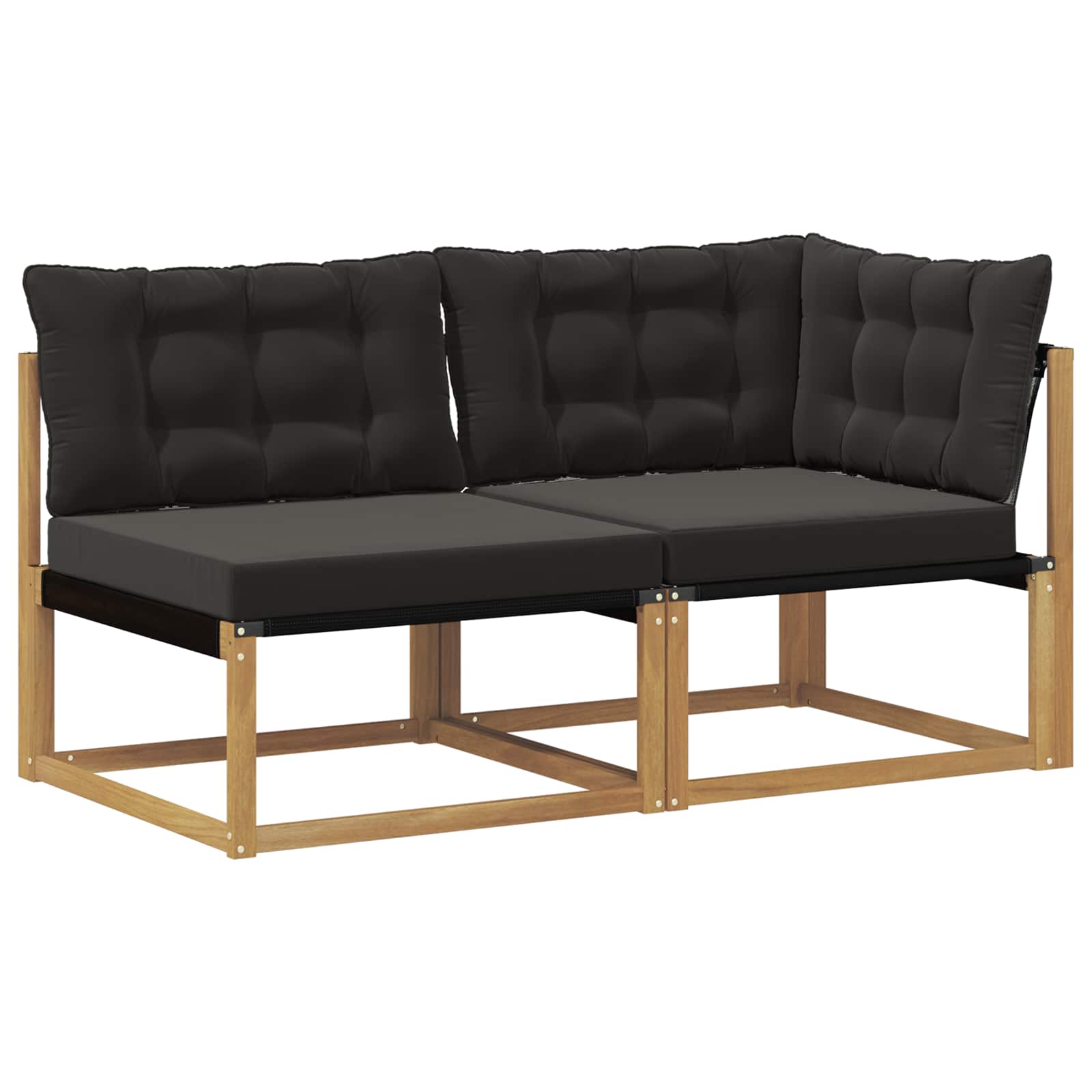 Vidaxl Sectional Sofa Units 2-seater Solid Acacia Wood