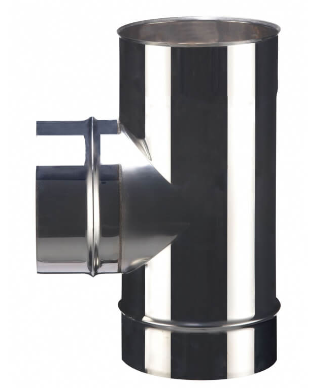 T-stück 90° Glatt Edelstahl 304 Geschweißt Ø150 Poujoulat Te 90-150 Soi - 52150750