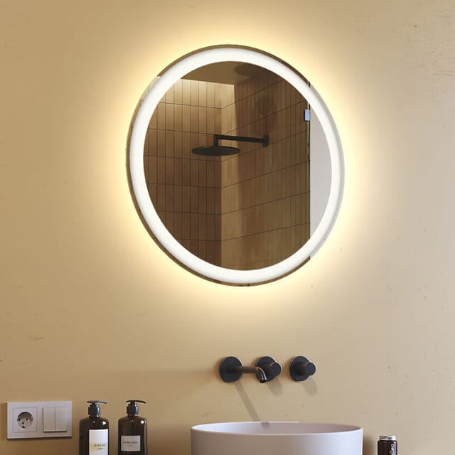 Artforma - Round Bathroom Mirror Led 60cm, Okr076, Natural White Light 4000k