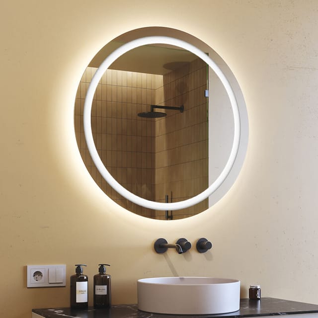 Artforma - Round Bathroom Mirror Led 80cm, Okr033, Cold White Light 6000k