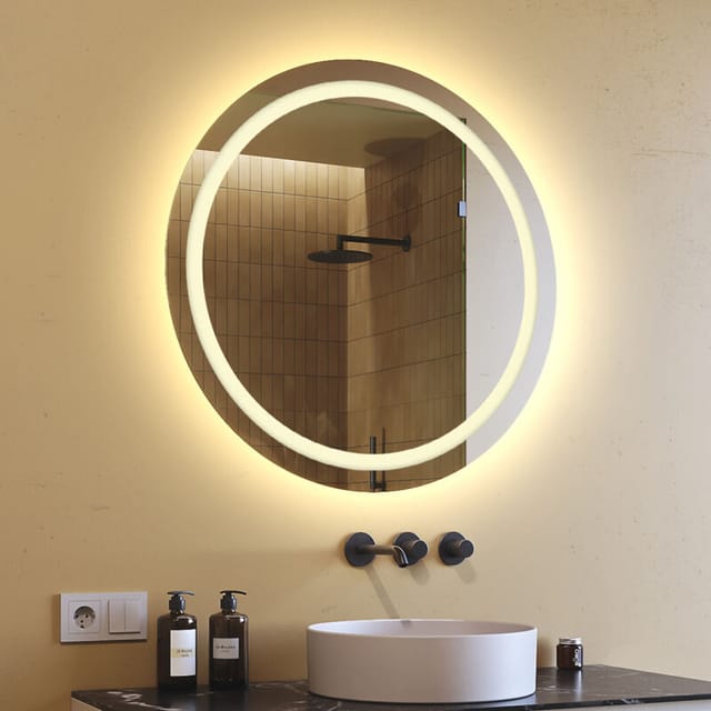 Artforma - Round Bathroom Mirror Led 80cm, Okr033, Warm White Led 2700k
