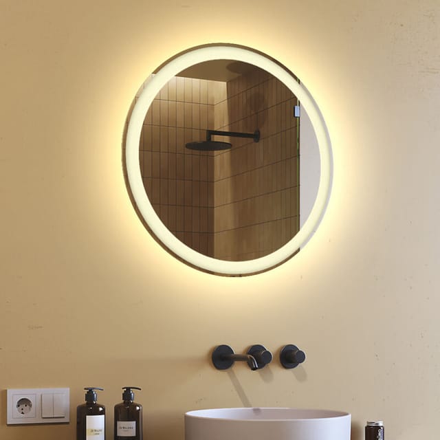 Artforma - Round Bathroom Mirror Led 60cm, Okr076, Warm White Led 2700k