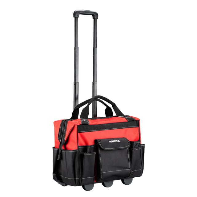 Werkzeugtrolley 46 X 25 X 37 Cm Bis 40 Kg, Werkzeugkoffer Mit Rollen 19 Fächer, Werkzeug Trolley Verstärkter Boden, Robuste Werkzeugtasche - Wiltec