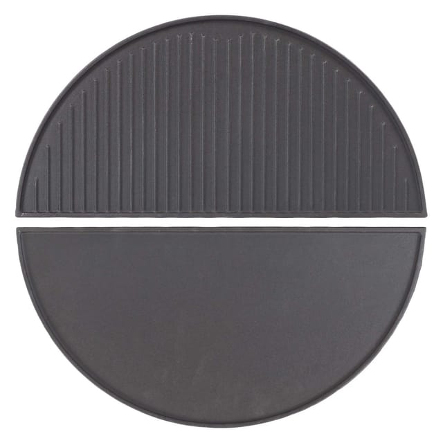 Wiltec 2x Gusseisen Grillplatte 55 X 26,5 X 1,5 Cm, Gusseisenplatte Für Grill Mit Guter Hitzespeicherung, Grillgitter Für Typische Grillstreifen Auf Grillgut, Grillzubehör Für Bbq