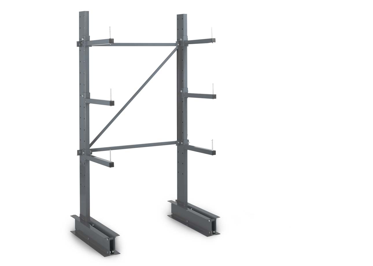 Einseitig Leichtes Kragarmregal - Startset H. 2000 X B. 1000 X T. 600 Mm 3 Ebenen