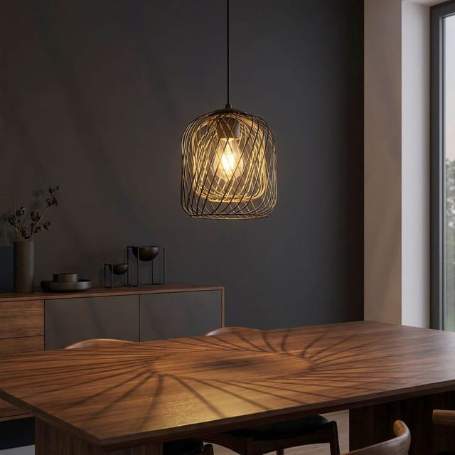 Globo Lighting - Pendelleuchte Hängelampe Deckenleuchte Esszimmerlampe Metall Schwarz D 18 Cm