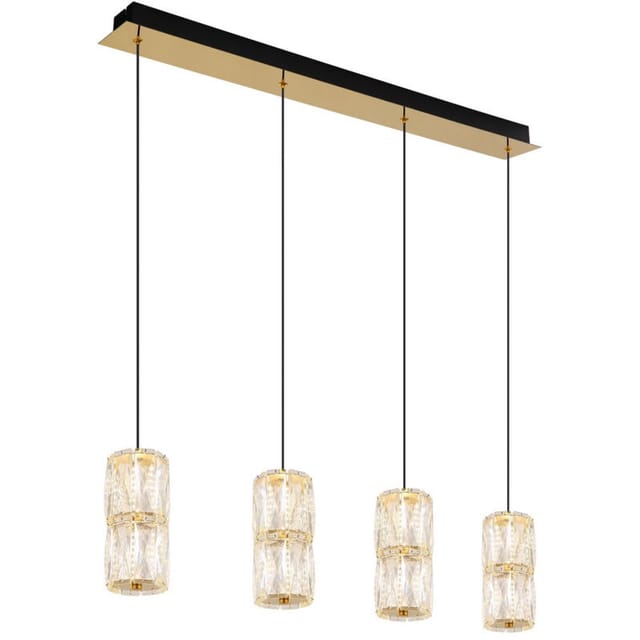 Hängeleuchte Kristalllampe Pendelleuchte 3-flammig Led Gold Antik Klar Esszimmer