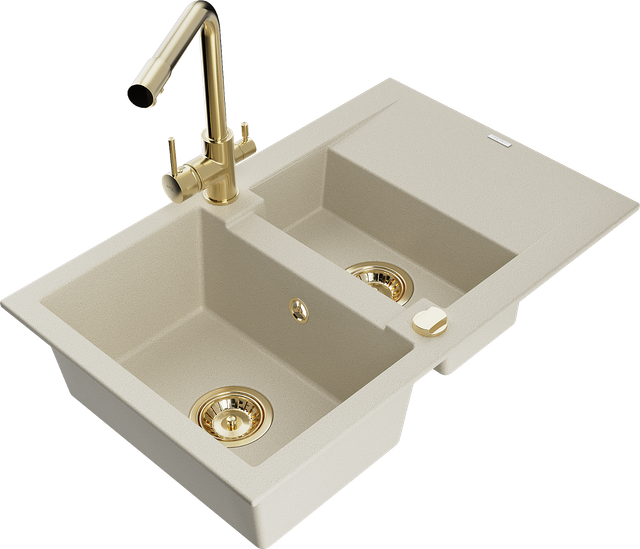 Gaspar 1,5-becken-granitspüle Mit Abtropffläche Und Mischbatterie Duero, Beige - 6507-69-67160 - Mexen