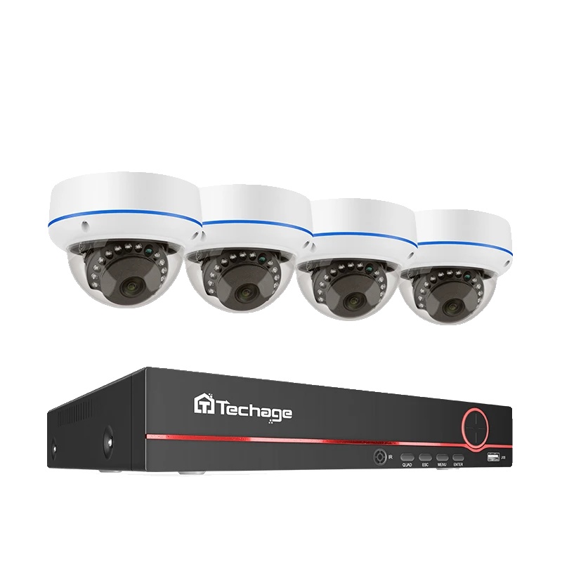 Kamerasystem, 8-kanal-eingang, Einweg-audiofunktion, 8-kanal-nvr, 4 Kameras, 1 Tb