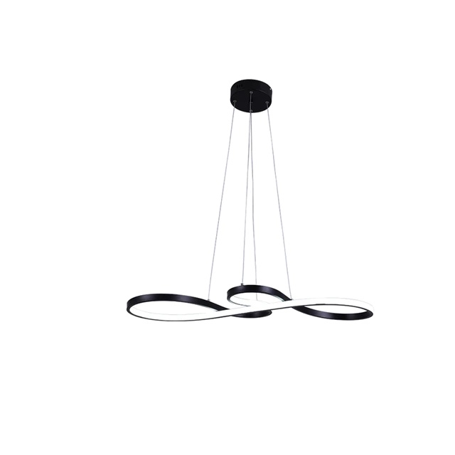 Pendelleuchte, Modernes Design, Energieeffiziente Led, Schwarz, 75 Cm Lang, 50 W, Dimmbar Mit Fernbedienung