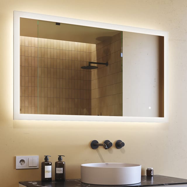 Artforma - Illuminated Bathroom Mirror 120x70cm, Touch Switch, Dual Led