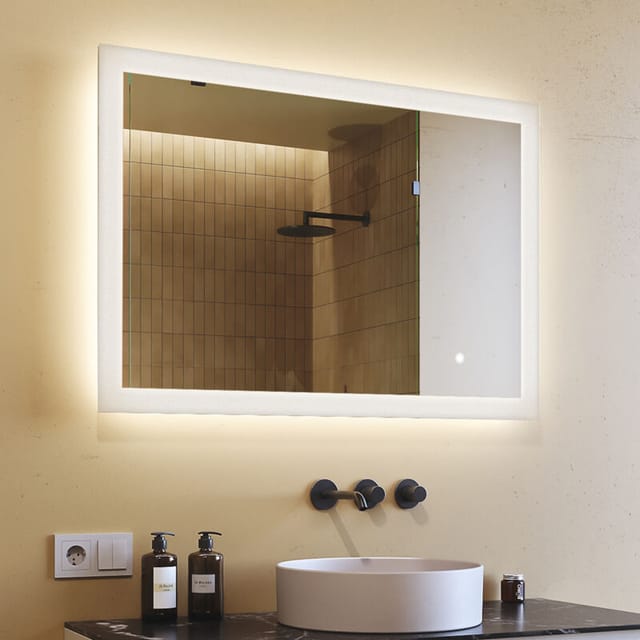 Artforma - Bathroom Mirror Led 100x70cm, Touch Switch, Dual Led