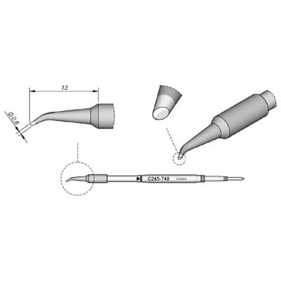 Jbc - Patrone Gebogene Fase Ø0,6mm C245-748