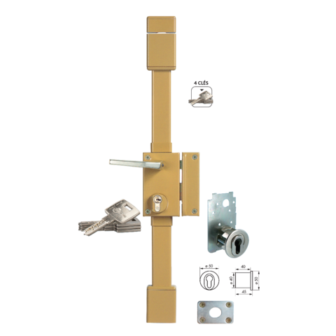Oberflächen-schloss A2p Targa 3-punkt Thirard Mit Profilzylinder - Falzmaß 75x130 Mm Rechts - Bronze - 053110