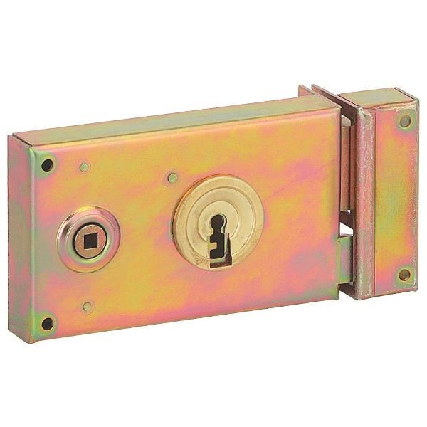 Horizontalschieber-schloss 4 Nuten 140x82 Thirard Links - Bichromatierter Verzinkung C6 - 002123