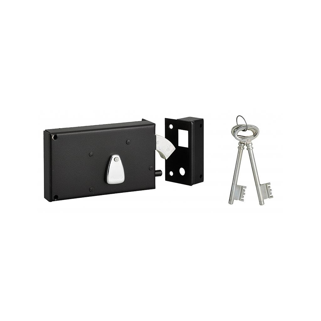 Horizontales Schloss Epoxid Schwarz 4 Rillen 140x82 Mm Thirard Mit Haken - Rechts - 000118