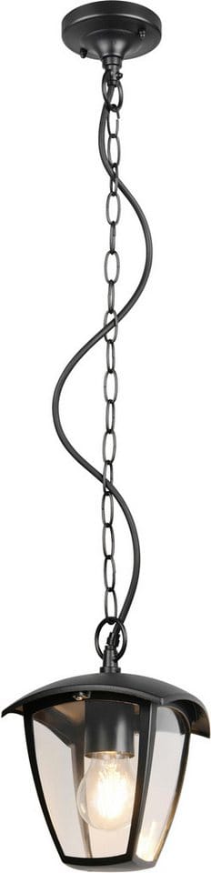 Pendelleuchte Hängeleuchte Deckenleuchte Aluminium Schwarz Laterne Ip44 H 82 Cm
