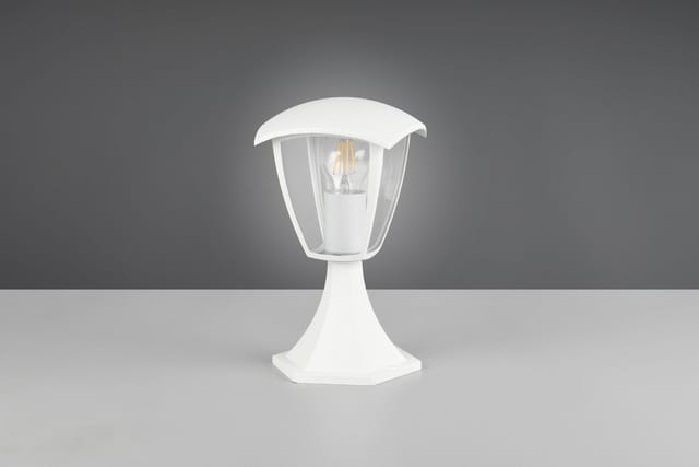 Außensockelleuchte Gartenleuchte Wegeleuchte Aluminium Weiß Laterne Ip44 H 30 Cm